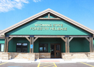 Exterior view of the Wyoming State Forestry Helibase building.